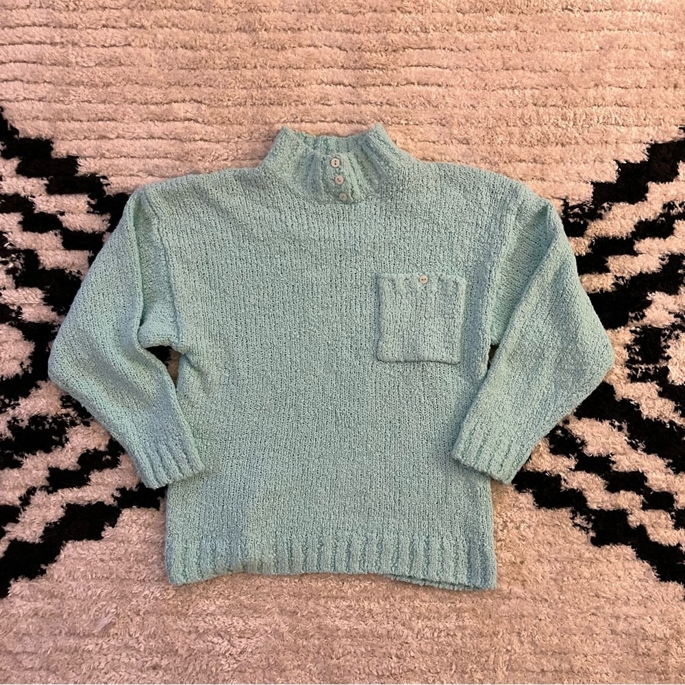 1980s Turquoise Mockneck Sweater